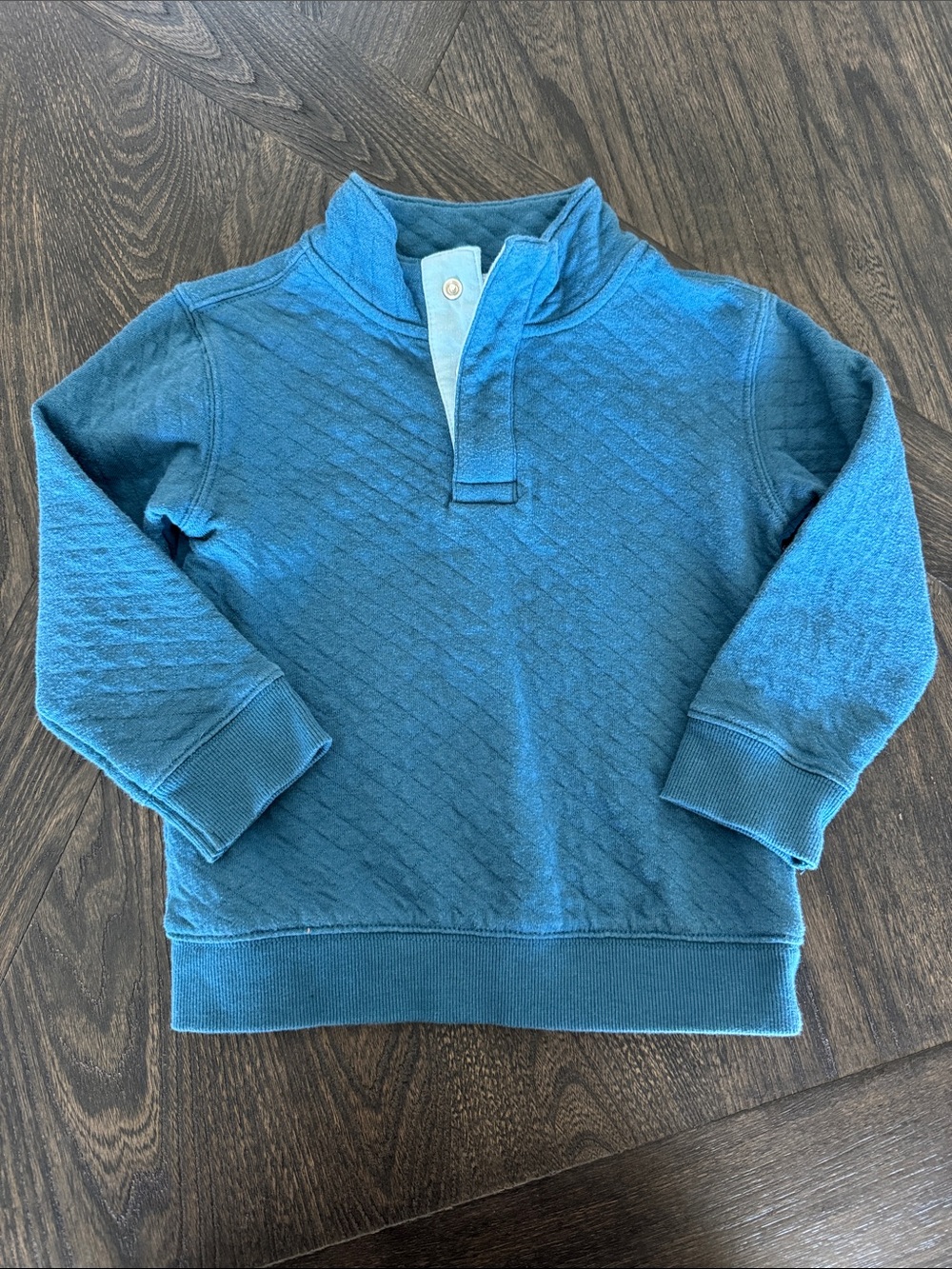 Cat & Jack Blue Quilted Snap Pullover Hoodie